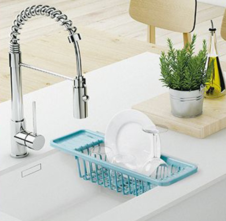 Dish rack, COMPACT MINI, 45,5 x 16 x H 10 cm, Turquoise in the group Storage / Kitchen storage / Dish racks and sink accessories at SmartaSaker.se (40434)