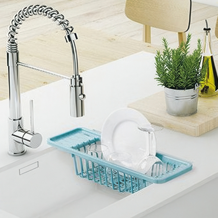 Dish rack, COMPACT MINI, 45,5 x 16 x H 10 cm, Turquoise in the group Storage / Kitchen storage / Dish racks and sink accessories at SmartaSaker.se (40434)