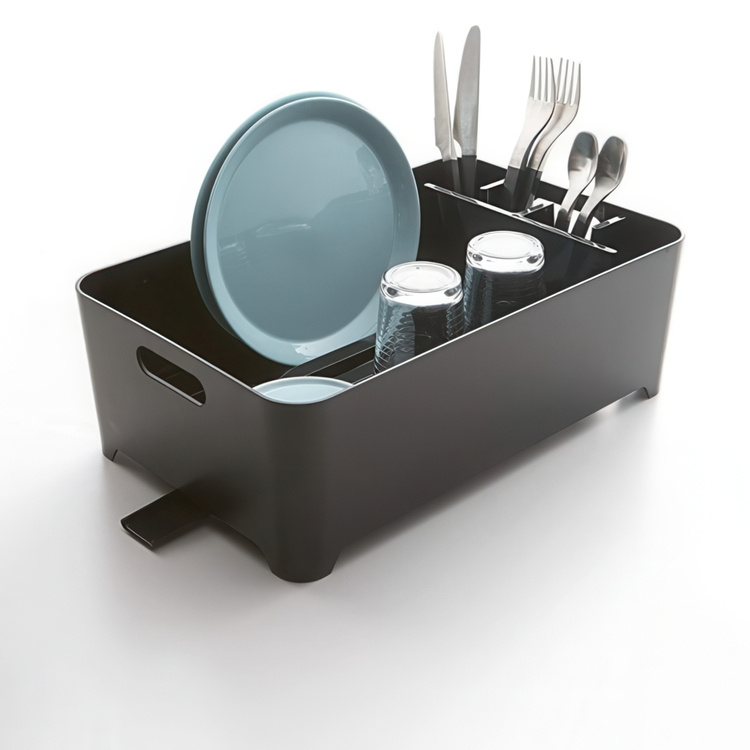 Dish Rack, TOWER COMPACT, 38 x 24 x H 13 cm, Yamazaki, Black in the group Storage / Kitchen storage / Dish racks and sink accessories at SmartaSaker.se (40436)