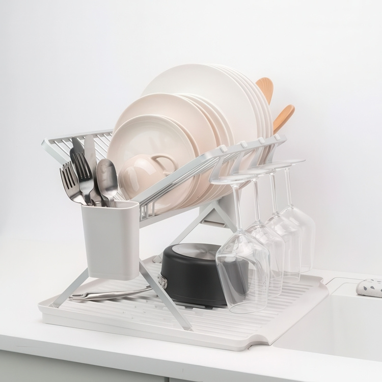 Dish Rack, BRABANTIA LARGE FOLDABLE DISH RACK, 42 x 51 x H 33 cm in the group Storage / Kitchen storage / Dish racks and sink accessories at SmartaSaker.se (40457)