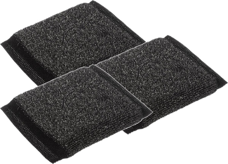 Scrubbing Sponges, Set of 3, ÉPONGES EN INOX, 10 x 9 cm, Black in the group Storage / Cleaning and waste sorting / Cloths and brushes at SmartaSaker.se (40463)