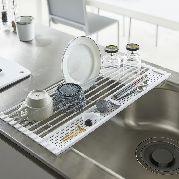 Draining Mat, TOWER FOLDABLE DRAINER, 42 x 26 x H 0,8 cm, Yamazaki, White in the group Storage / Kitchen storage at SmartaSaker.se (40470)