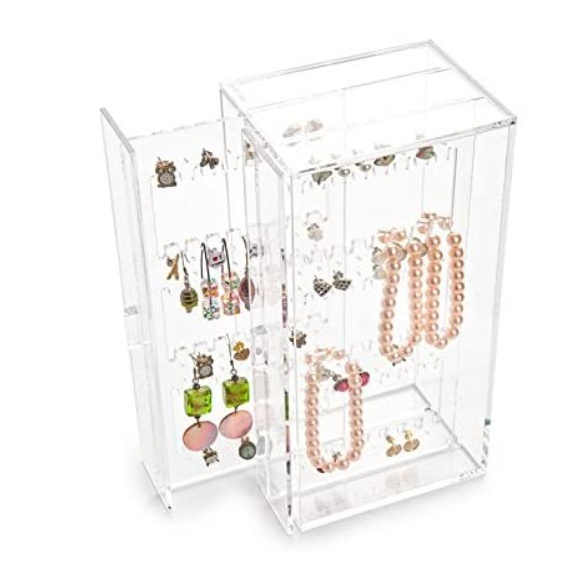 Holder for 32 earrrings, ARTEAGA DISPLAY STAND, 9,3 x 13 x H 24 cm , Clear in the group Storage / Bedroom storage / Jewelry storage at SmartaSaker.se (40472)