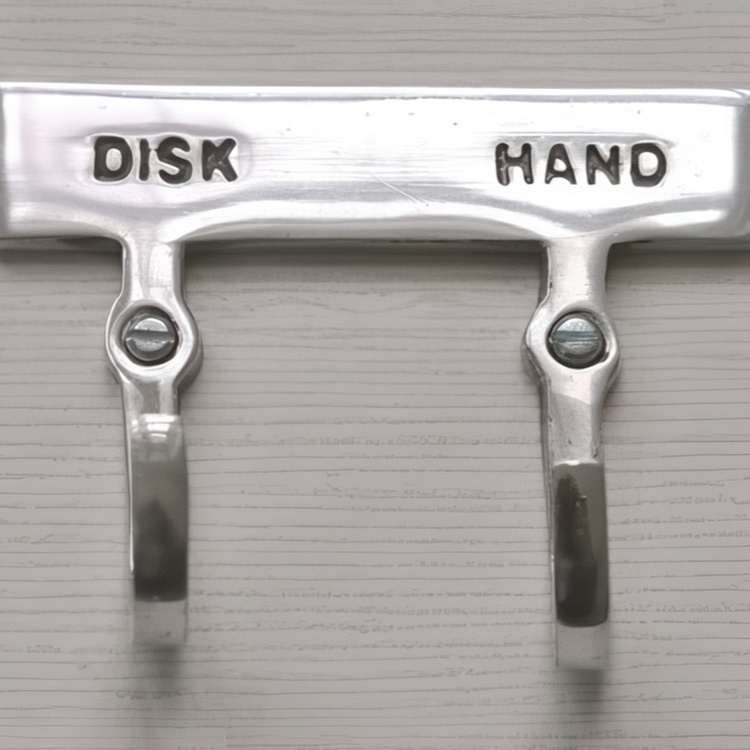 Double hook with sign, DISK & HAND, Exmez, Sand-cast aluminum in the group Storage / Magnets and adhesives / Signs and labels at SmartaSaker.se (40479)