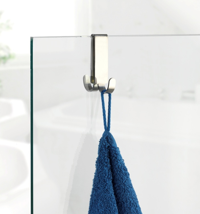Double hook for shower walls, 8 mm, VIESTE, Matt Stainless Steel in the group Storage / Bathroom storage at SmartaSaker.se (40488)