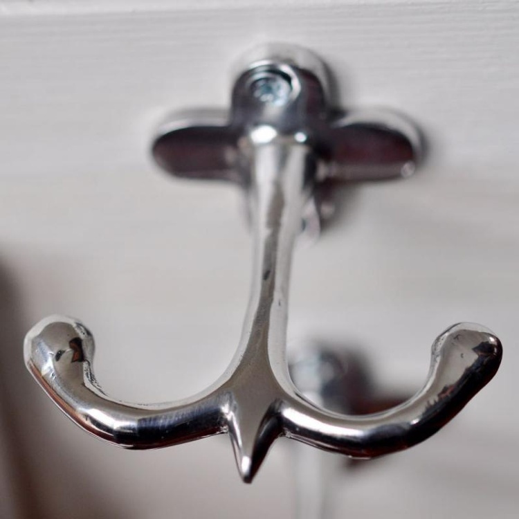 Double hook for hat shelf, FLOWER, Exmez, Silver in the group Storage / Hallway storage / Hooks and hangers at SmartaSaker.se (40497)