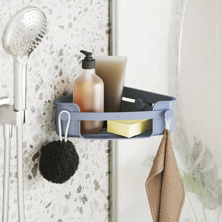 Shower Corner Bin, UMBRA FLEX ADHESIVE, 19 x 30 x H 8 cm in the group Storage / Bathroom storage / Bath and shower caddies at SmartaSaker.se (40519)