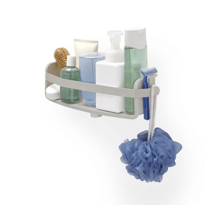 Shower basket with suction cups, FLEX GEL-LOCK, 10 x 33 x H 8 cm, Umbra, Grey in the group Storage / Bathroom storage / Bath and shower caddies at SmartaSaker.se (40523)