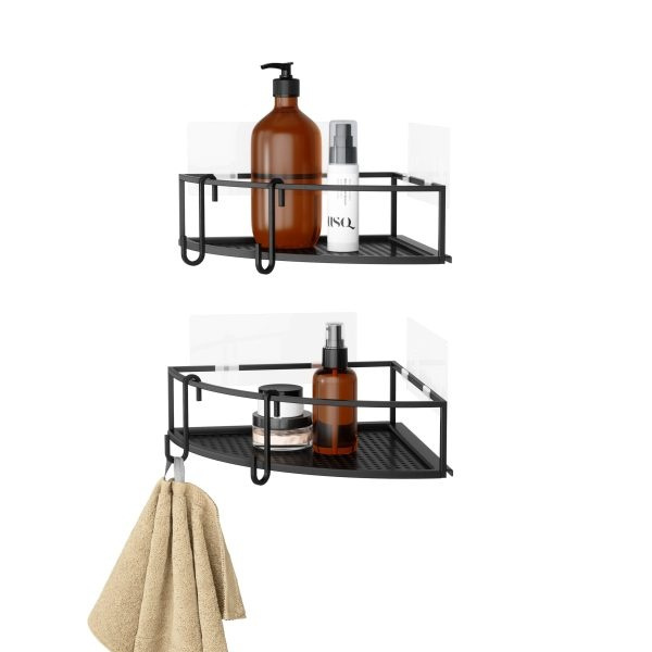 Shower Corner Bins in metal, Adhesive, Set of 2, UMBRA CUBIKO, 23 x 23 x H 8 cm in the group Storage / Bathroom storage / Bath and shower caddies at SmartaSaker.se (40526)