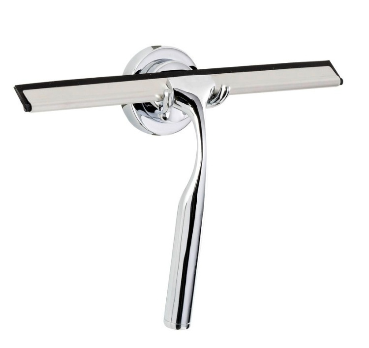 Squeegee with hooks, TERNI, 24,5 x H 16,5 cm, Chrome in the group Storage / Bathroom storage at SmartaSaker.se (40531)