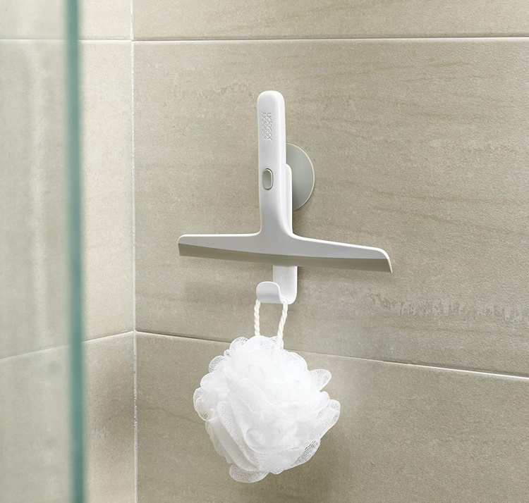 Shower Squeegee with suction-cup & hook, EASY-STORE SLIMLINE, Joseph Joseph, White in the group Storage / Bathroom storage at SmartaSaker.se (40532)