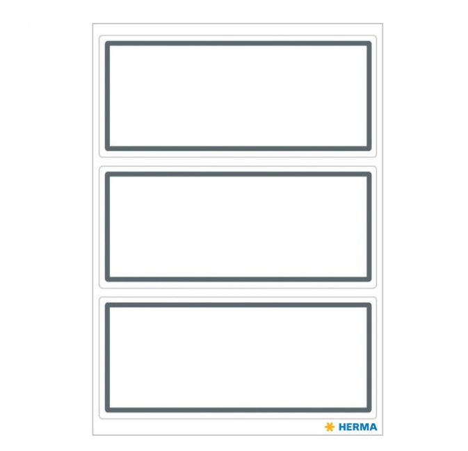 Labels, Self-adhesive, 18 psc, GREY FRAME MEDIUM, 82 x 36 mm, White / Grey in the group Storage / Magnets and adhesives / Signs and labels at SmartaSaker.se (40556)