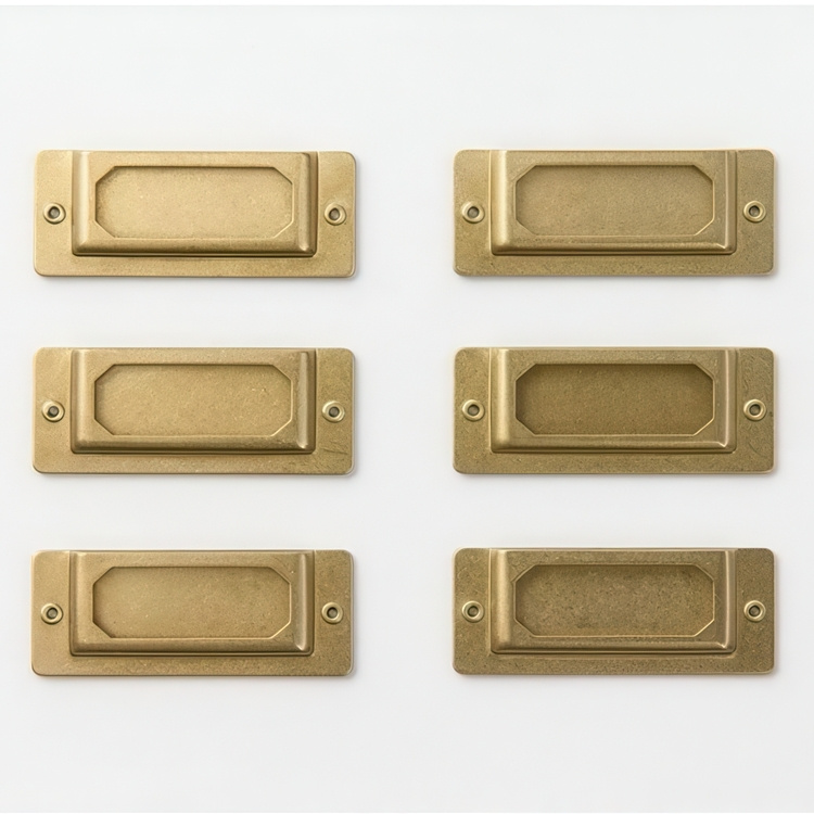 Label holders, Set of 6, TRC LABEL PLATES, 4,4 x H 1,8 cm, Brass in the group Storage / Magnets and adhesives / Signs and labels at SmartaSaker.se (40559)