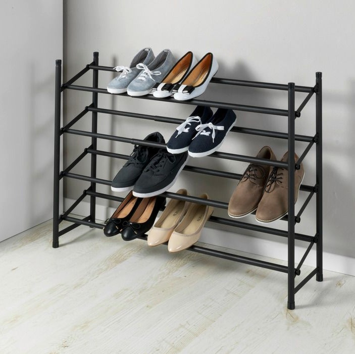 Expandable Shoe Rack, HERO NON-SLIP, 62~115 x 23 x H 68 cm, Black in the group Storage / Hallway storage / Shoe racks at SmartaSaker.se (40566)