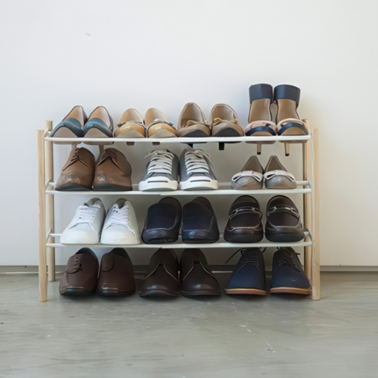 Expandable Shoe Rack, PLAIN 3-TIERED, Yamazaki, White / Nature in the group Storage / Hallway storage / Shoe racks at SmartaSaker.se (40567)