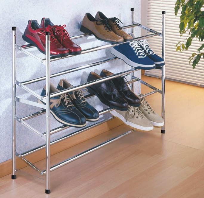 Expandable Shoe Rack, SHUHREGAL, 64~119 x 23 x H 35 cm, Silver in the group Storage / Wardrobe storage / Shoe storage at SmartaSaker.se (40568)