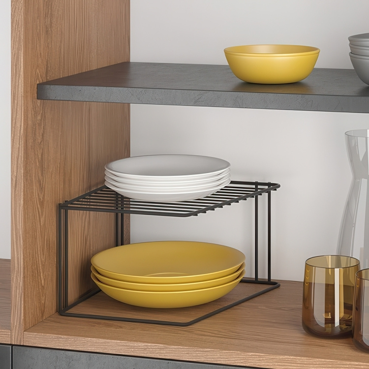 Extra shelf for corners, BOXE LAVA, 25 x 25 x H 15 cm, Black in the group Storage / Kitchen storage / Kitchen cabinet organizers at SmartaSaker.se (40581)