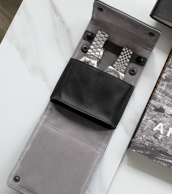 Case for watches, STACKERS WATCH WRAP, 14,5 x 11 x 2,5 cm, Black in the group Storage / Bedroom storage / Watch boxes at SmartaSaker.se (40606)