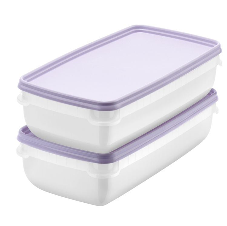Freezer Boxes 1,2L, Stackable, Set of 2, SMARTSTORE FROST, White / Purple in the group Storage / Kitchen storage / Food containers / SmartStore food containers at SmartaSaker.se (40630)