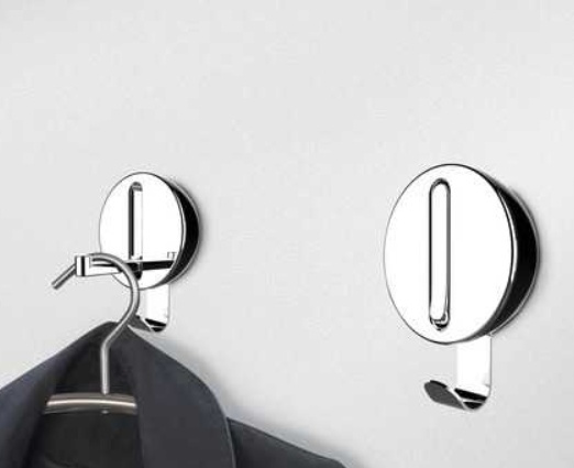 Folding hanger with hook, DELTA FLIP HOOK, Silver / Black in the group Storage / Wardrobe storage / Hangers and hooks at SmartaSaker.se (40637)