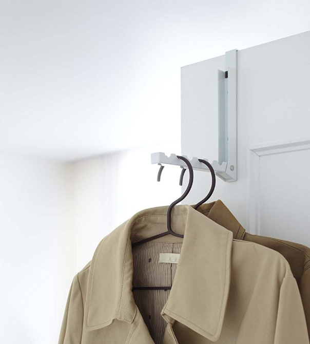Folding clothes hanger, SMART FOLDING DOOR HANGER, Yamazaki, White in the group Storage / Wardrobe storage / Hangers and hooks at SmartaSaker.se (40641)