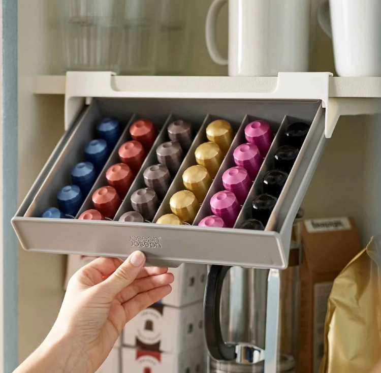 Coffee Pod Drawer, Under Shelf, CUPBOARD STORE, Joseph Joseph, Grey in the group Storage / Kitchen storage / Kitchen cabinet organizers / Under shelf storage at SmartaSaker.se (40650)