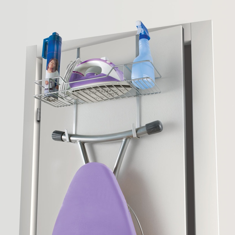 Over-Door Organizer, IRONY, 49 x 18 x H 44 cm, Silver in the group Storage / Laundry and care / Ironing accessories at SmartaSaker.se (40654)