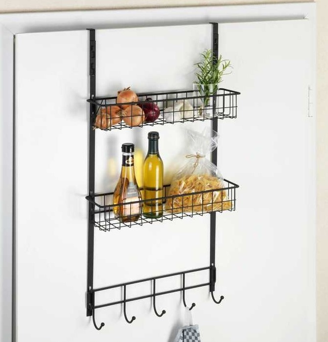 Over-Door Organizer, TÜRREGAL, 39 x 10 x H 75 cm, Black in the group Storage / Bedroom storage / Over door hooks at SmartaSaker.se (40656)