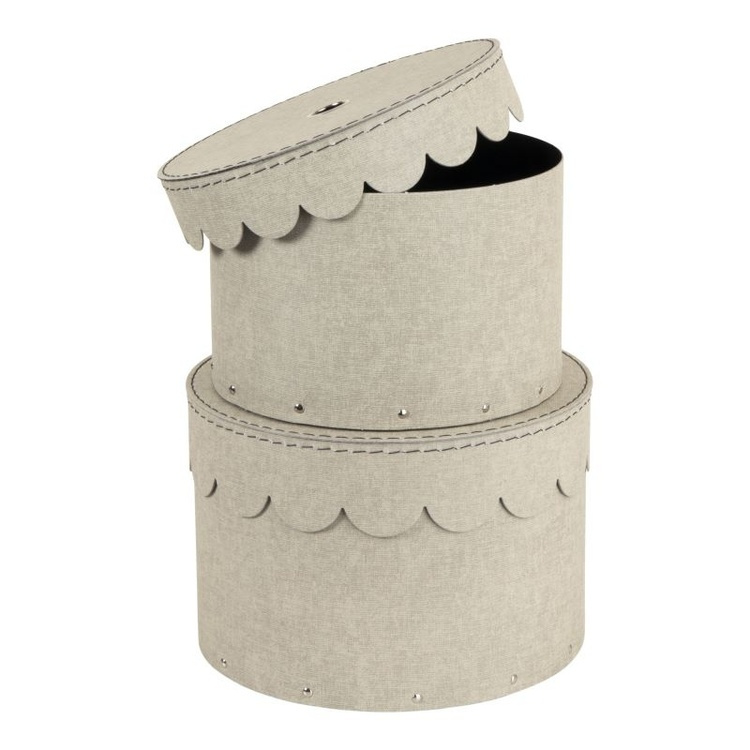 Storage boxes, Round, Set of 2, BIGSO WILMA CANVAS, Ø26 x H Ø23 cm in the group Storage / Storage boxes / BigSo storage boxes at SmartaSaker.se (40665)