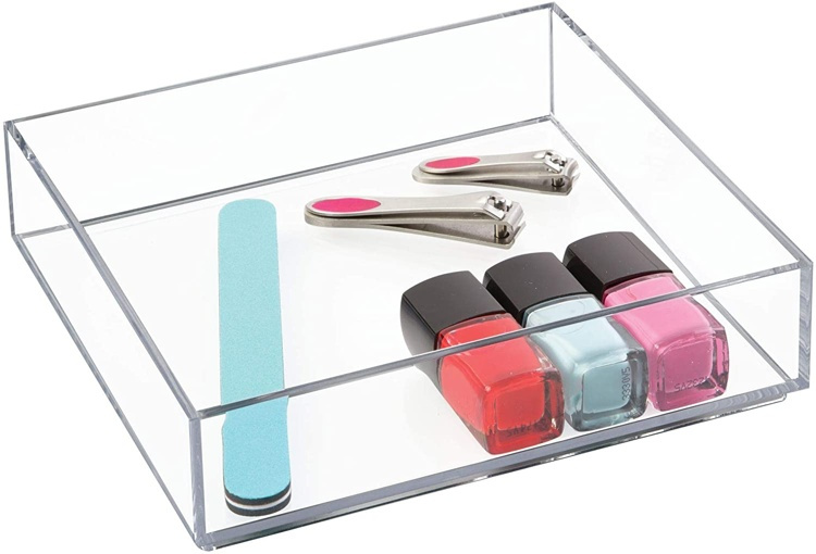 Storage tray, Stackable, CLARITY ORGANISER SQUARE, 20,3 x 20,3 x H 5 cm, Clear in the group Storage / Storage boxes / Mini organizers at SmartaSaker.se (40700)