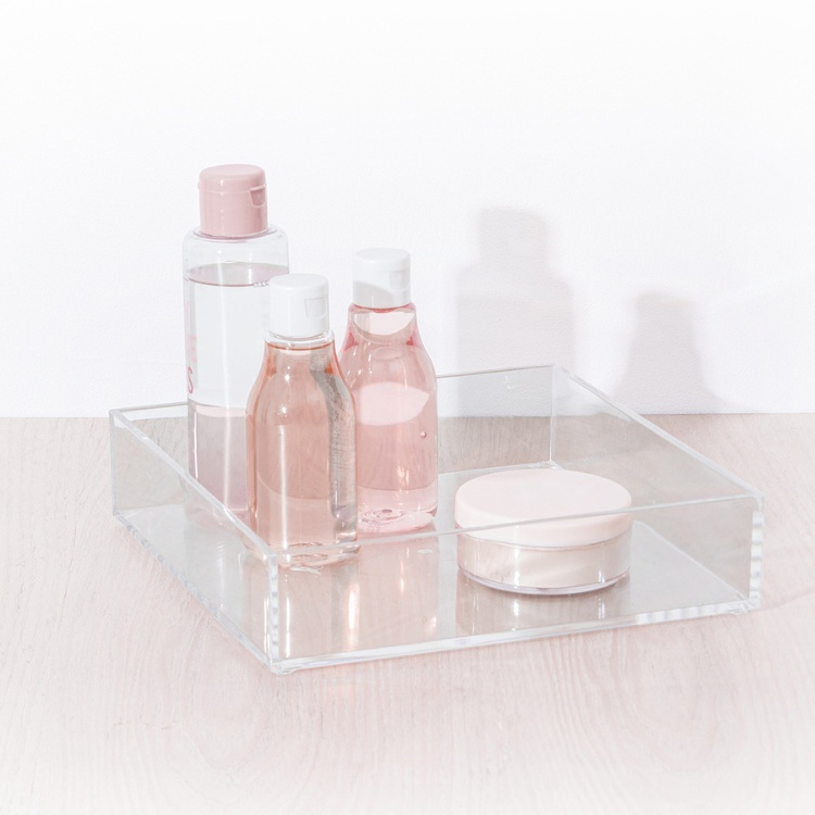 Storage tray, Stackable, SELENA ORGANISER SQUARE, 20 x 20 x H 4,8 cm, Clear in the group Storage / Storage boxes at SmartaSaker.se (40704)
