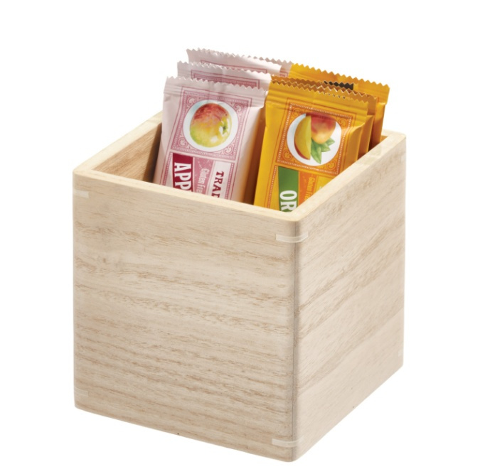 Storage Box, THE HOME EDIT COLLECTION ECO WOOD BIN, 11,4 x 11,4 x H 12 cm, Nature in the group Storage / Kitchen storage / Storage bins and jars at SmartaSaker.se (40716)