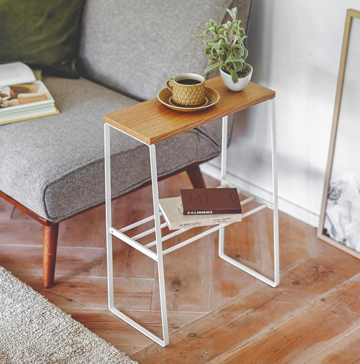 Metal Shelf, TOSCA SIDE TABLE, 42 x 22 x H 56,5 cm, Yamazaki, White / Natural in the group Storage / Hallway storage at SmartaSaker.se (40729)