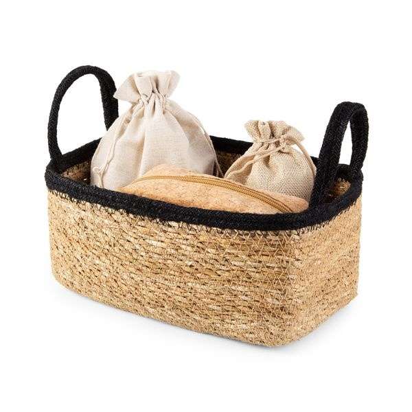 Storage basket, See grass and Jute, SMALL PANIER DE RANGEMENT, 24 x 15 x H 12 cm, Nature / Black in the group Storage / Wardrobe storage at SmartaSaker.se (40736)