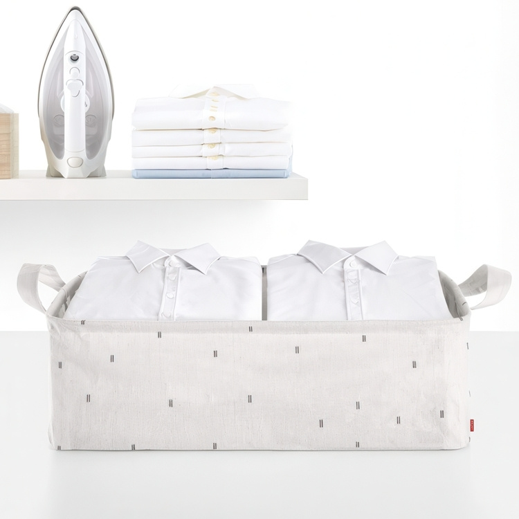 Storage Basket, CLEAN CLOTHES , 60 x 40 x H 20 cm, Light Grey in the group Storage / Children’s room storage at SmartaSaker.se (40746)