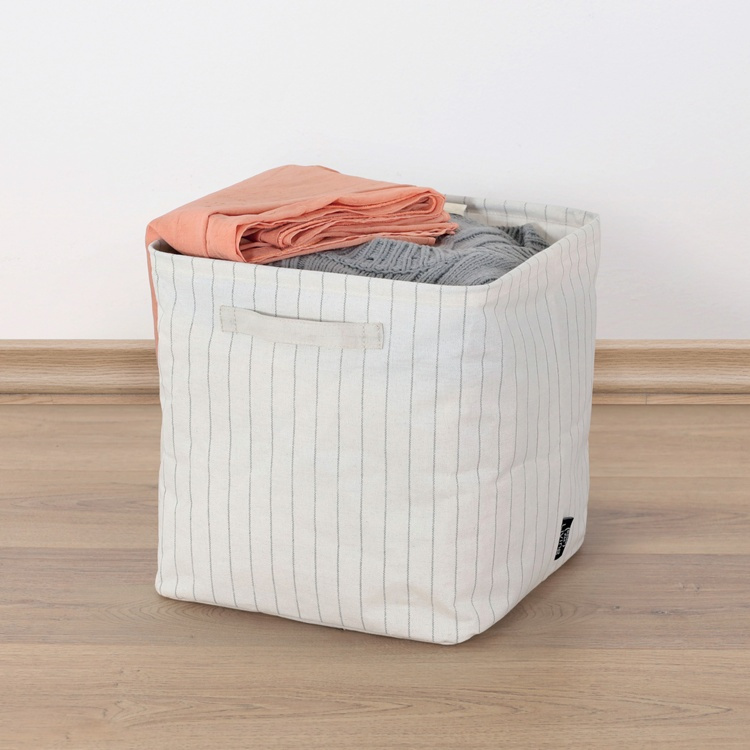 Storage Basket, Cube, TIVOLI COLLECTION, 30 x 30 x H 30 cm, Off White in the group Storage / Children’s room storage at SmartaSaker.se (40747)