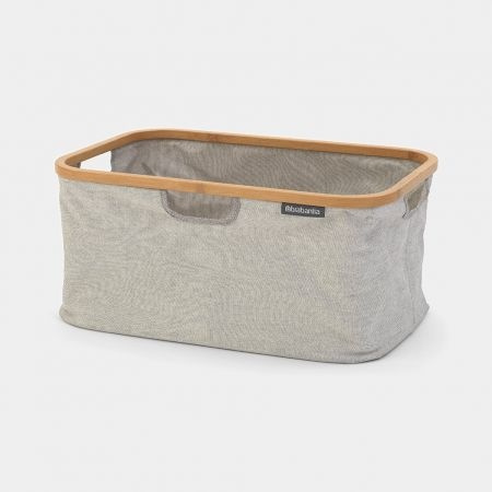 Storage Basket with Bamboo Rim, Foldable, BRABANTIA, 36 x 54 x H 26,5 cm, Grey / Nature in the group Storage / Wardrobe storage / Sorting boxes at SmartaSaker.se (40753)