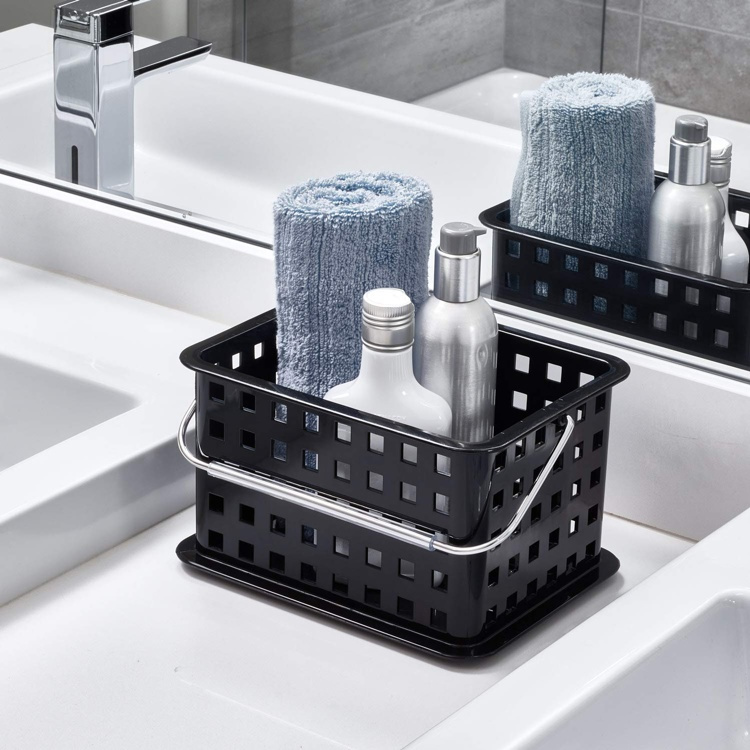 Storage basket, stackable, SPA, 17 x 22 x h 13 cm, Black in the group Storage / Storage boxes at SmartaSaker.se (40779)