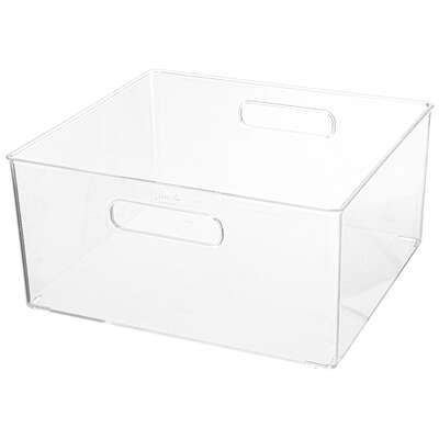 Storage Box in clear plastic, SELENA LARGE BASKET, 31 x 31 x H 15 cm, Clear in the group Storage / Storage boxes at SmartaSaker.se (40801)