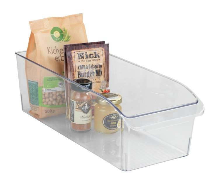 Storage box with handle, MEDIUM CABINET-ORGANIZER, 37 x 15 x H 11 cm, Clear in the group Storage / Kitchen storage at SmartaSaker.se (40813)