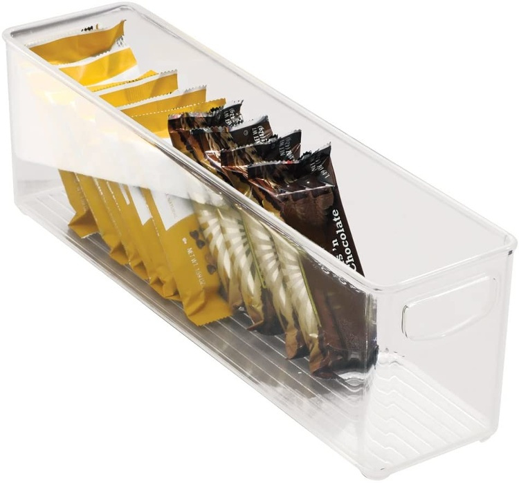 Storage box with handle, Slim, Long, KITCHEN BINZ, 10,2 x 40,6 x H12,7 cm, Transparent in the group Storage / Kitchen storage / Fridge storage at SmartaSaker.se (40819)