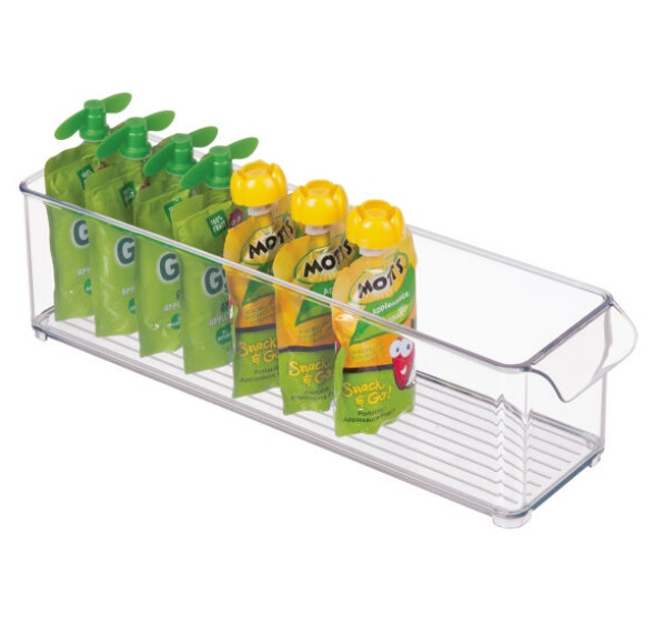 Storage box with handle, Slim and Deep, Stackable, PULLZ FRIDGE BINZ, 10 x 37 x H 10 cm, Transparent in the group Storage / Kitchen storage / Storage bins and jars at SmartaSaker.se (40820)