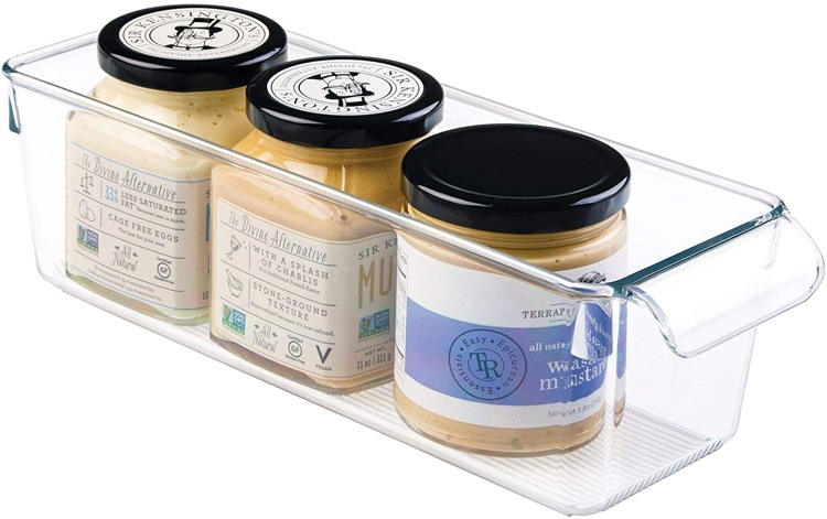 Storage box with handle, Slim, PULLZ SMALL ORGANISER, 29,2 x 10,2 x H 9 cm, Transparent in the group Storage / Kitchen storage / Fridge storage at SmartaSaker.se (40823)