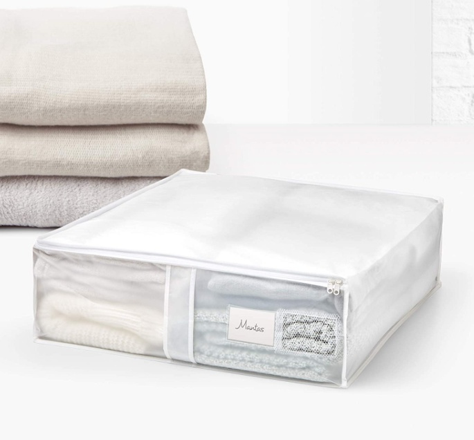 Box for quilts, Soft, NON WOVEN, 65 x 55 x H 20 cm, Transparent / White in the group Storage / Storage boxes at SmartaSaker.se (40834)