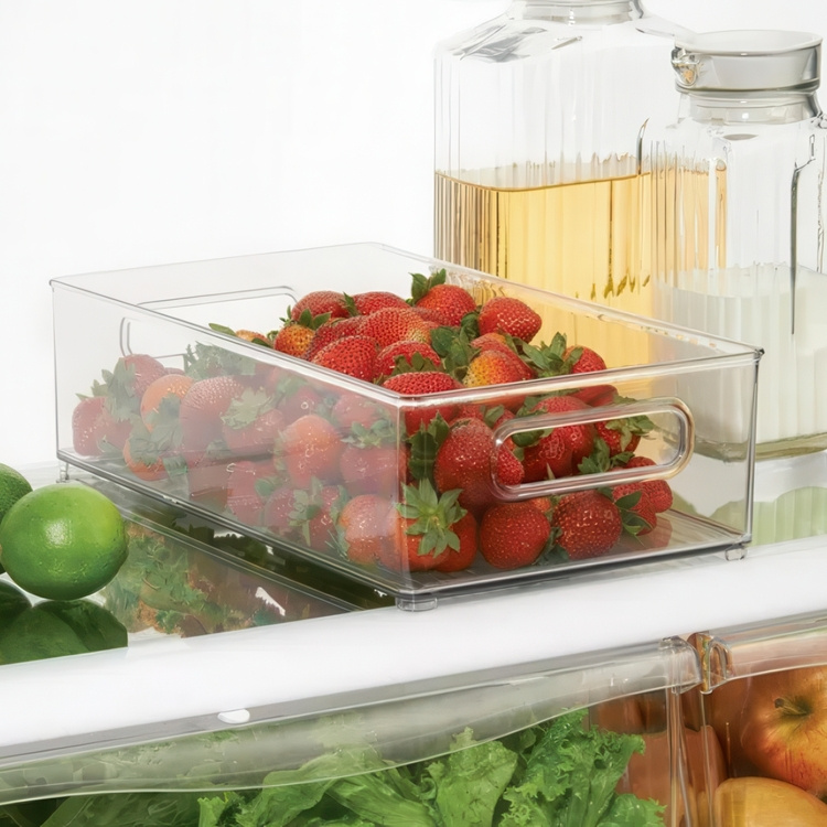 Storage box with handle, KITCHEN BINZ, 20,3 x 36,8 x H10,2 cm, Transparent in the group Storage / Kitchen storage / Kitchen cabinet organizers at SmartaSaker.se (40856)