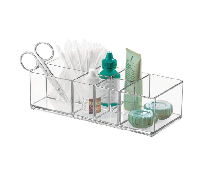 Storage Box with 7 compartments, MEDICINE ORGANIZER, 17,8 x 7,6X H5 cm, Clear in the group Storage / Bathroom storage at SmartaSaker.se (40872)