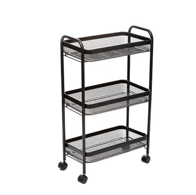 Storage trolley in metal, MAYAJ TROLLEY, 46,5 x 26,5 x H 79 cm, Black in the group Storage / Kitchen storage at SmartaSaker.se (40883)