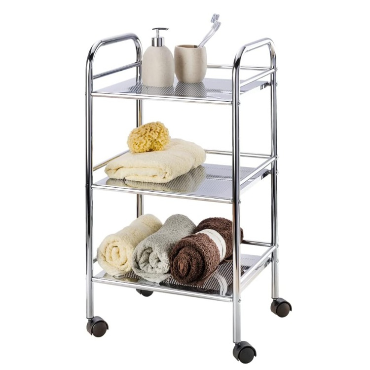 Storage trolley on wheels, EXCLUSIV HOUSHOLD WAGON, 41 x 32 x H 75 cm, Chrome in the group Storage / Kitchen storage at SmartaSaker.se (40884)