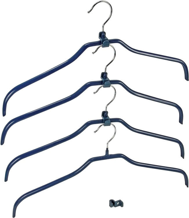 Hangers with hook, Set of 4, BLUE CASCADE, 42 cm, Blue in the group Storage / Wardrobe storage / Hangers and hooks at SmartaSaker.se (40912)