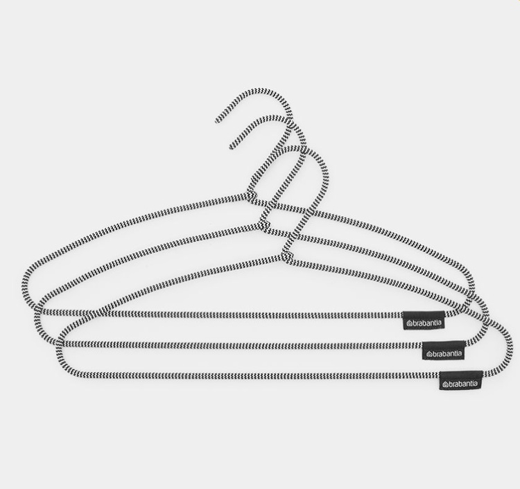 Space saving hangers, Set of 3, BRABANTIA SOFT TOUCH, 41,5 cm, Black / White in the group Storage / Wardrobe storage / Hangers and hooks at SmartaSaker.se (40919)